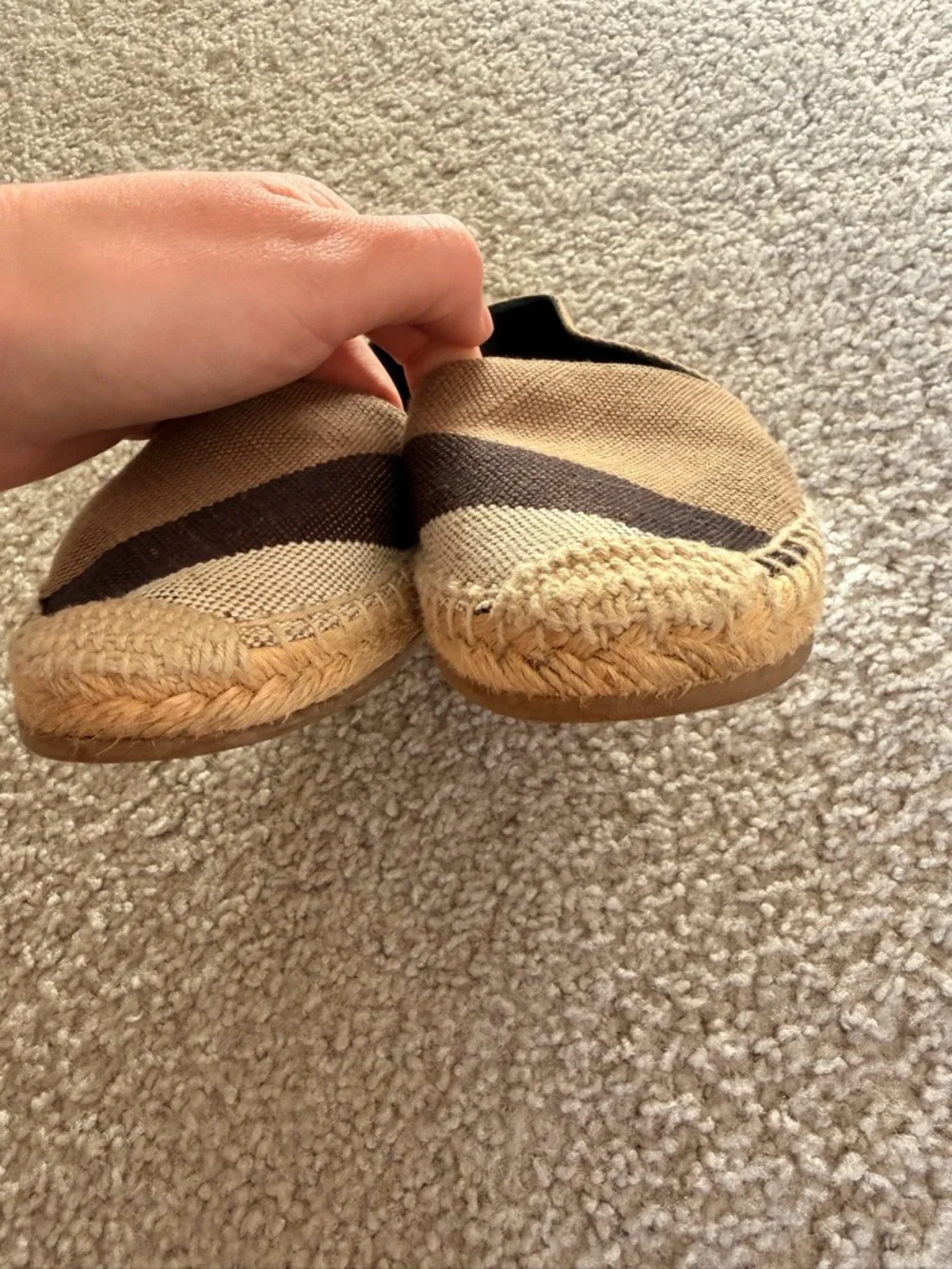 Burberry Beige, Brown & Black Check Canvas Espadrilles